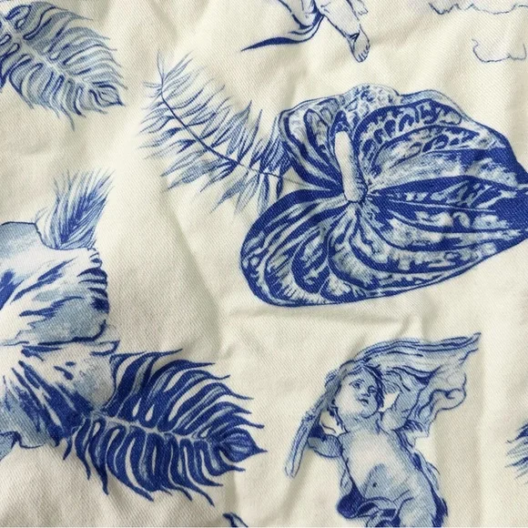 Urban Outfitters BDG Blue and White Angel Print A-line Mini Skirt - Picture 7 of 11